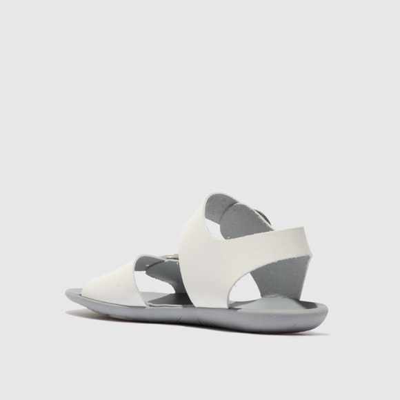 Fly London Masa Off-White Soft Leather Sandal Buckle Comfortable Support Boho - Picture 3 of 15